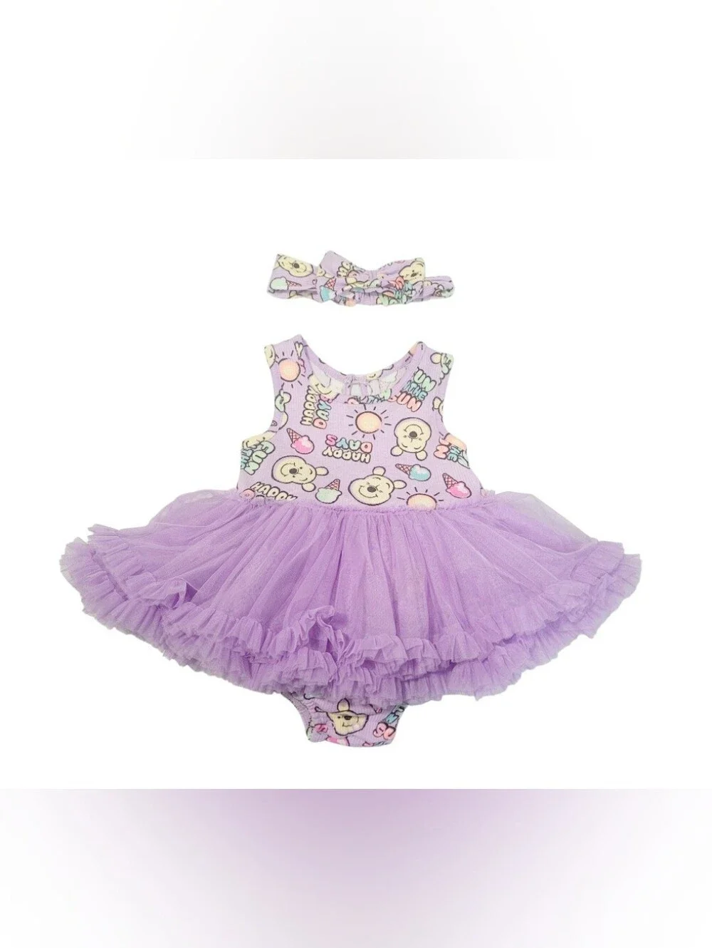 Disney Baby Winnie the Pooh tutu dress/bodysuit set in size 18 months Excellent